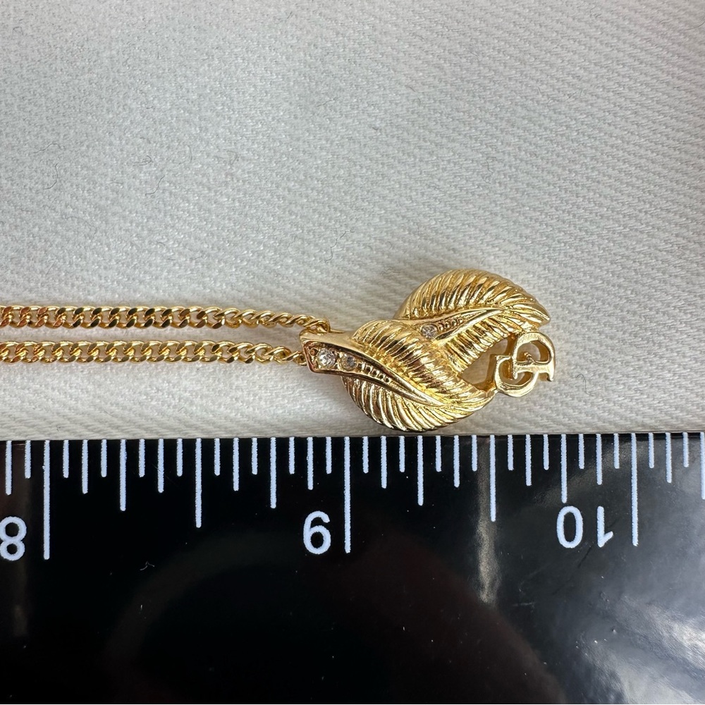 NE10 Christian Dior leaf CD logo necklace - Picture 6 of 7